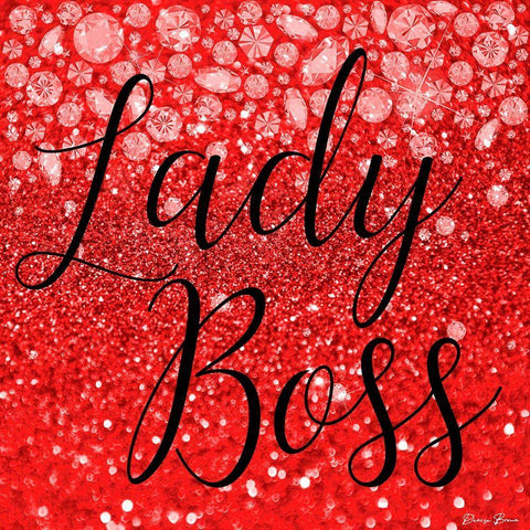 Lady Boss 2 White Modern Wood Framed Art Print with Double Matting by Brown, Denise