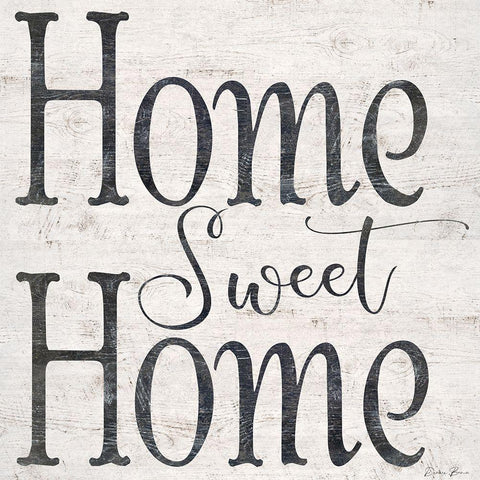 Home Sweet Home Black Ornate Wood Framed Art Print with Double Matting by Brown, Denise