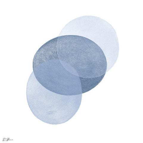 Blue Overlay 1 Black Modern Wood Framed Art Print with Double Matting by Brown, Denise