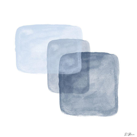 Blue Overlay 2 Black Modern Wood Framed Art Print by Brown, Denise