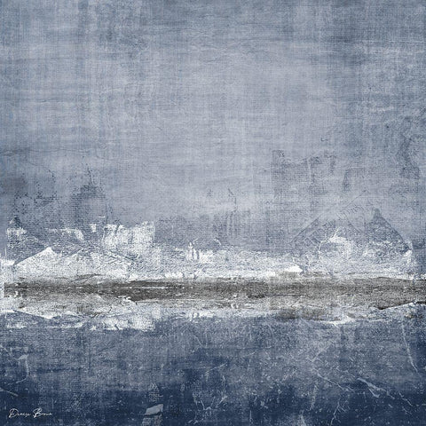 Navy Hue 1 White Modern Wood Framed Art Print with Double Matting by Brown, Denise