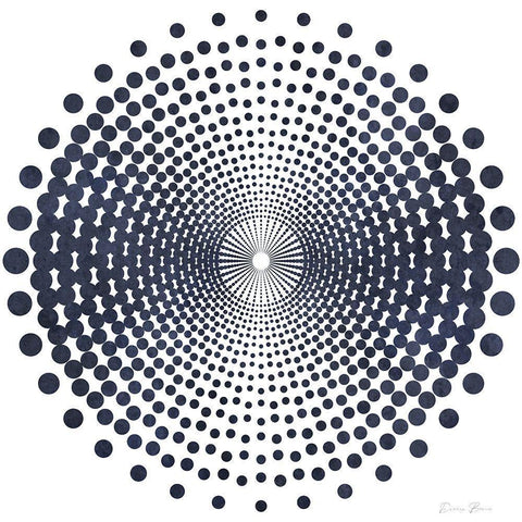Dark Geometric Circles 2 White Modern Wood Framed Art Print with Double Matting by Brown, Denise