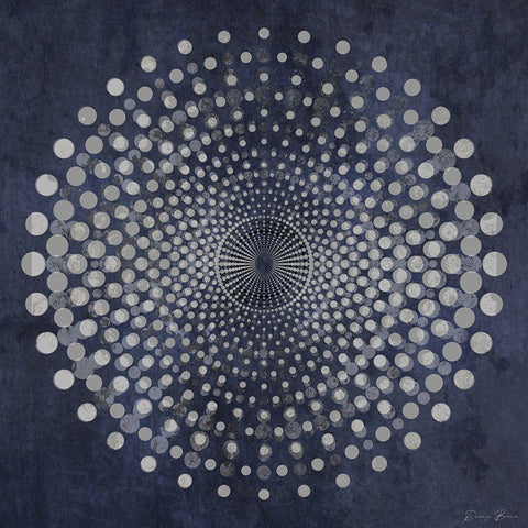 Dark Geometric Circles 3 Black Modern Wood Framed Art Print by Brown, Denise