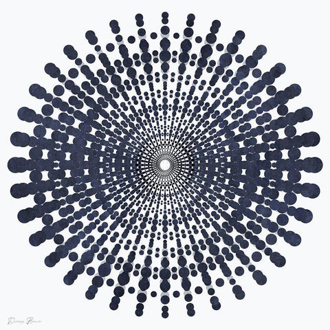 Dark Geometric Circles 4 Black Modern Wood Framed Art Print with Double Matting by Brown, Denise