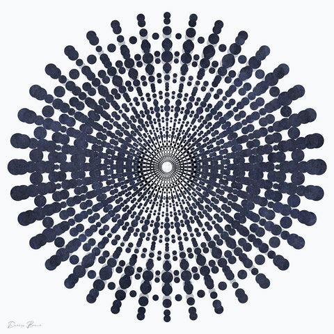 Dark Geometric Circles 4 White Modern Wood Framed Art Print with Double Matting by Brown, Denise
