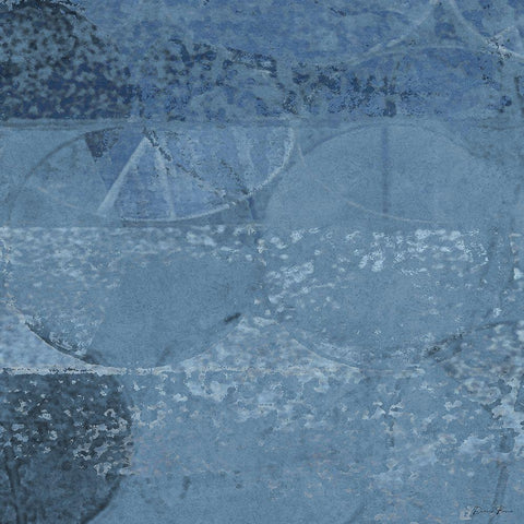 Geo Abstract Blue Hues White Modern Wood Framed Art Print by Brown, Denise