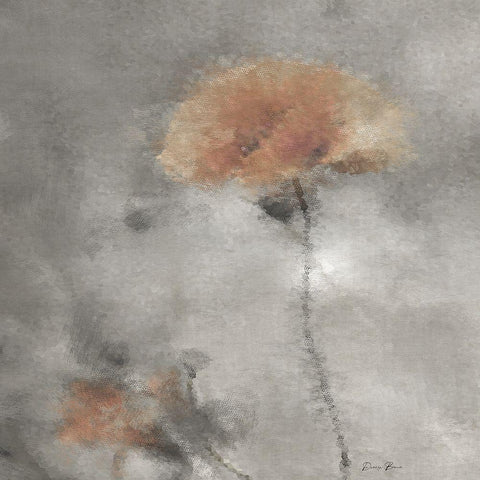 Two Poppies 2 Black Modern Wood Framed Art Print by Brown, Denise