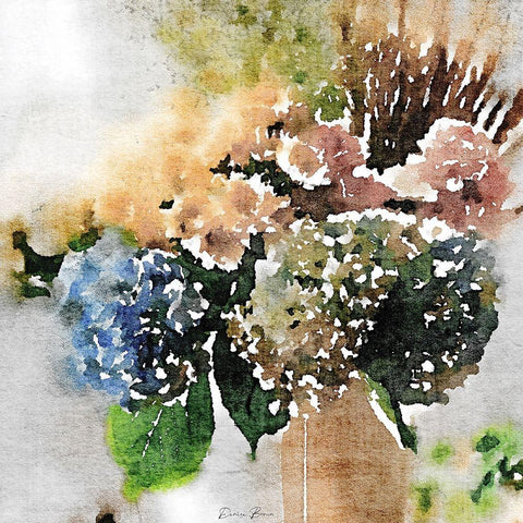 Watercolor Vase 2 White Modern Wood Framed Art Print by Brown, Denise