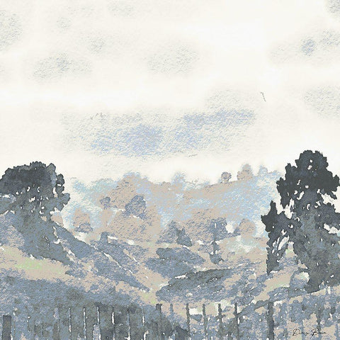 Mountainscape Black Modern Wood Framed Art Print with Double Matting by Brown, Denise