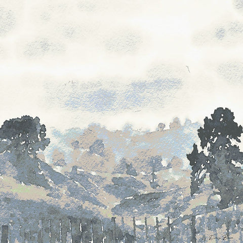 Mountainscape White Modern Wood Framed Art Print with Double Matting by Brown, Denise