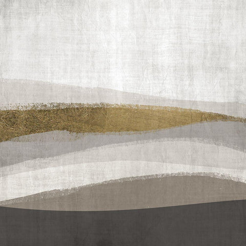 Golden Range 2 White Modern Wood Framed Art Print with Double Matting by Brown, Denise