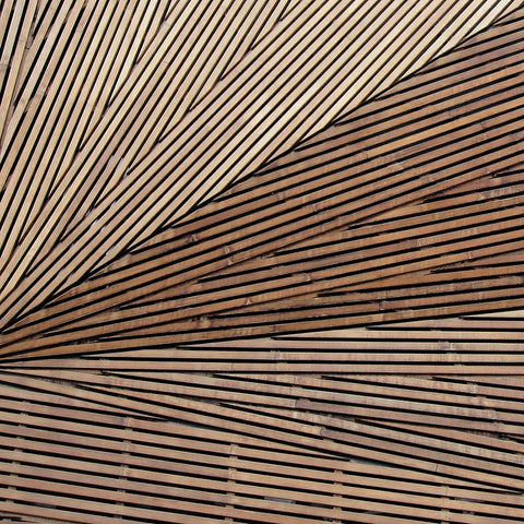 Geometric Wood 1 White Modern Wood Framed Art Print with Double Matting by Brown, Denise