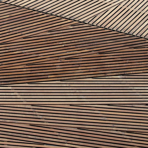 Geometric Wood 2 Black Ornate Wood Framed Art Print with Double Matting by Brown, Denise