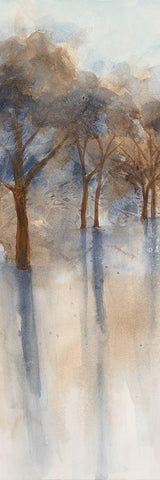 Misty Forest 1 White Modern Wood Framed Art Print with Double Matting by Charest, Doris