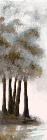 Wooded Vista 1 White Modern Wood Framed Art Print with Double Matting by Charest, Doris