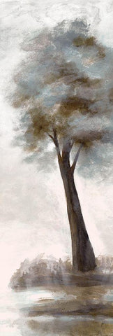 Wooded Vista 2 White Modern Wood Framed Art Print with Double Matting by Charest, Doris