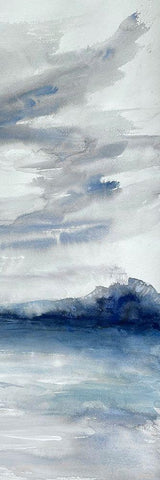 Stormy Shores 2 White Modern Wood Framed Art Print with Double Matting by Charest, Doris
