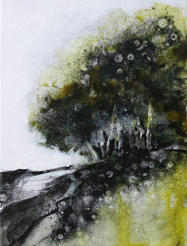 Dense Forest Edge 1620 White Modern Wood Framed Art Print with Double Matting by Charest, Doris