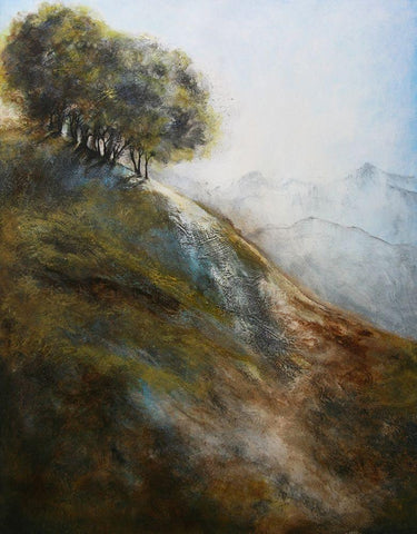 Steep Hill 1620 White Modern Wood Framed Art Print with Double Matting by Charest, Doris