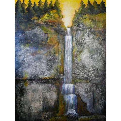 Forest stairs 1620 Gold Ornate Wood Framed Art Print with Double Matting by Charest, Doris