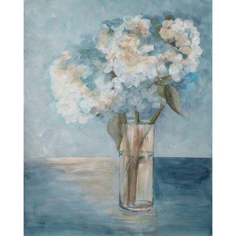 Serenity Flowers 1 White Modern Wood Framed Art Print by Charest, Doris