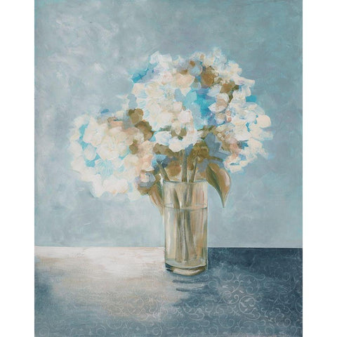 Serenity Flowers 2 Black Modern Wood Framed Art Print with Double Matting by Charest, Doris