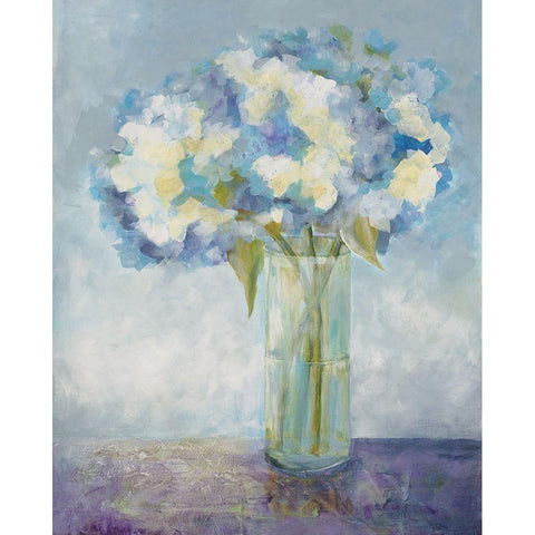 Blue On Blue White Modern Wood Framed Art Print by Charest, Doris