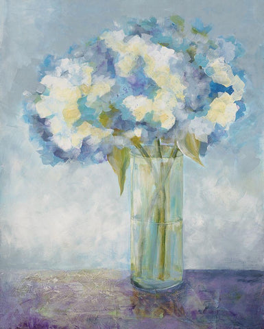 Blue On Blue White Modern Wood Framed Art Print with Double Matting by Charest, Doris