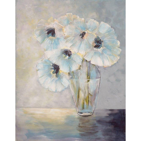 White Blooms Gold Ornate Wood Framed Art Print with Double Matting by Charest, Doris