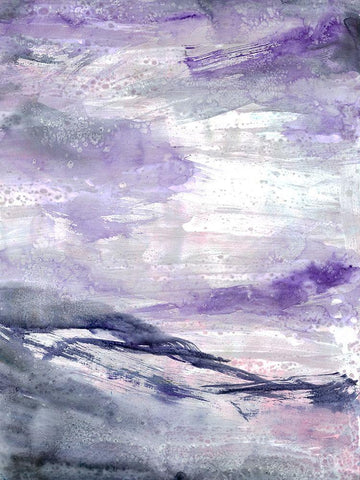 Purple Wind 1 White Modern Wood Framed Art Print with Double Matting by Charest, Doris