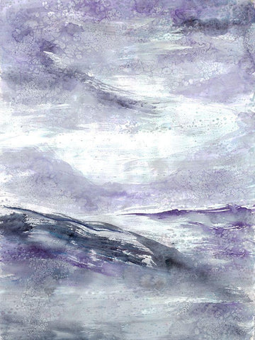 Purple Wind 2 Black Ornate Wood Framed Art Print with Double Matting by Charest, Doris