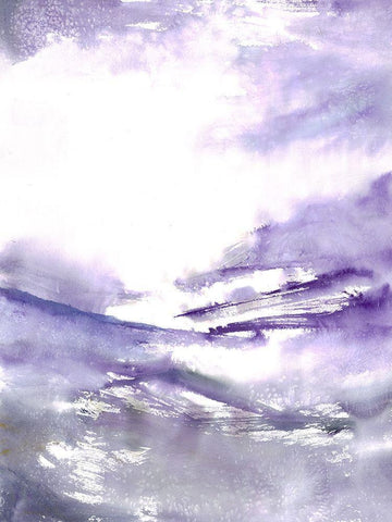 Purple Wind 3 White Modern Wood Framed Art Print with Double Matting by Charest, Doris