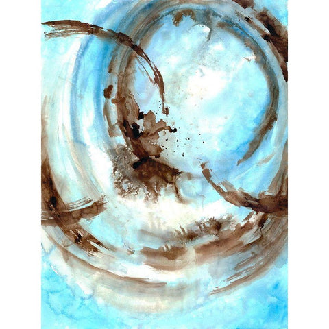 Blue Blowout Gold Ornate Wood Framed Art Print with Double Matting by Charest, Doris