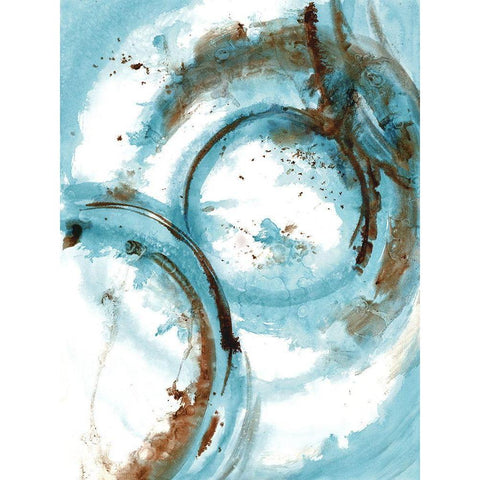 Blue Blowout 2 White Modern Wood Framed Art Print by Charest, Doris