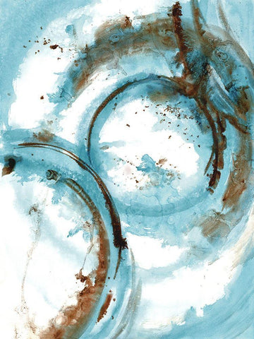 Blue Blowout 2 White Modern Wood Framed Art Print with Double Matting by Charest, Doris