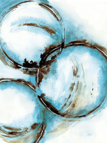 Blue Blowout 5 White Modern Wood Framed Art Print with Double Matting by Charest, Doris