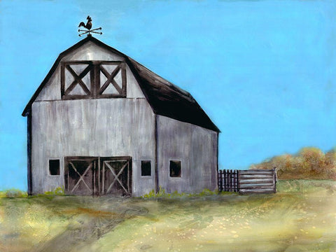 Relaxing Barn White Modern Wood Framed Art Print with Double Matting by Charest, Doris