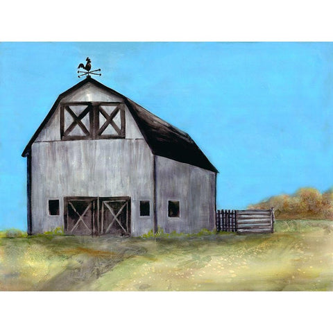 Relaxing Barn White Modern Wood Framed Art Print by Charest, Doris