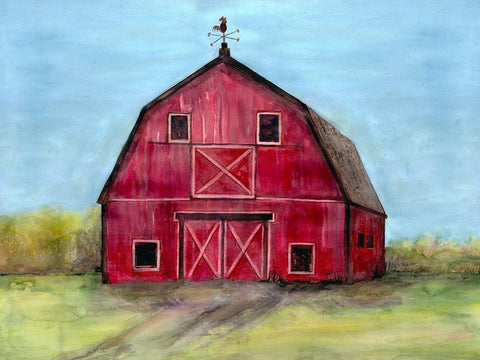 Relaxing Barn 2 Black Ornate Wood Framed Art Print with Double Matting by Charest, Doris