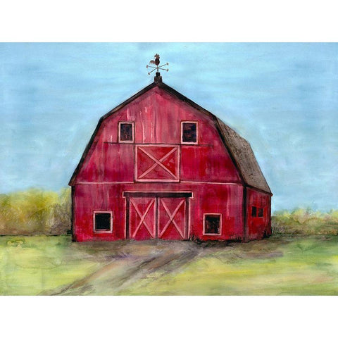 Relaxing Barn 2 Black Modern Wood Framed Art Print by Charest, Doris