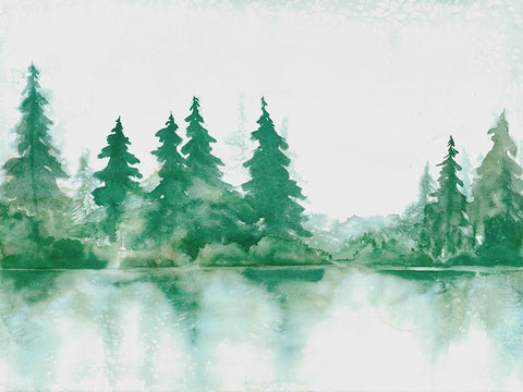 Green Day Black Ornate Wood Framed Art Print with Double Matting by Charest, Doris