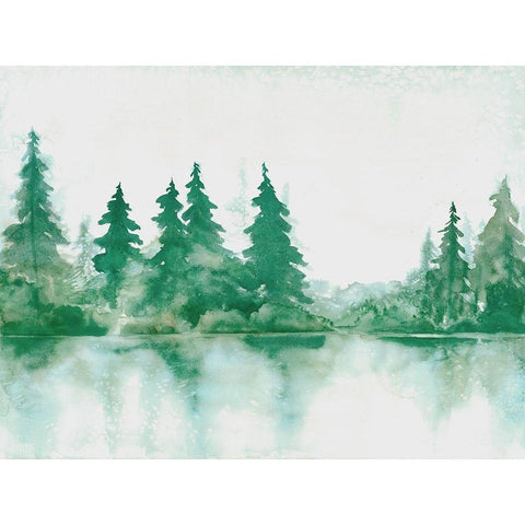 Green Day White Modern Wood Framed Art Print by Charest, Doris