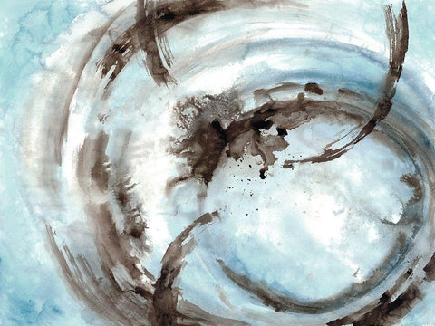 Orb It 1 White Modern Wood Framed Art Print with Double Matting by Charest, Doris