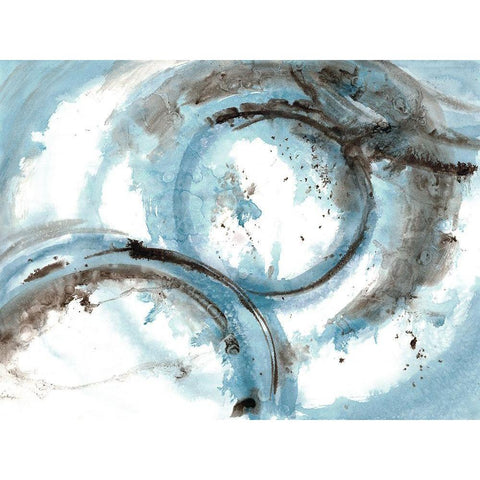 Orb It 2 Black Modern Wood Framed Art Print with Double Matting by Charest, Doris