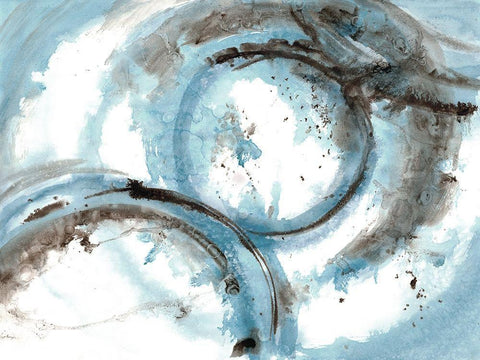 Orb It 2 White Modern Wood Framed Art Print with Double Matting by Charest, Doris