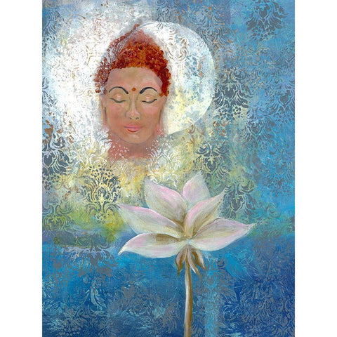 Calm Meditation Black Modern Wood Framed Art Print by Charest, Doris