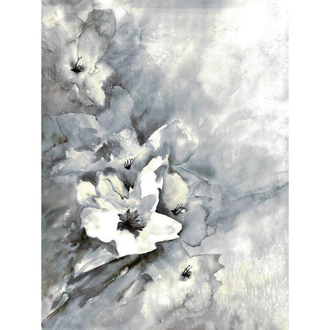 Mundane Florals 2 Black Modern Wood Framed Art Print with Double Matting by Charest, Doris