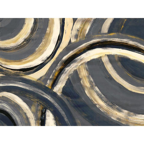 Semi Circles Gold Ornate Wood Framed Art Print with Double Matting by Charest, Doris