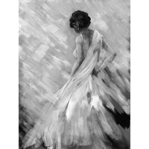 Dancing BW Queen 2 Black Modern Wood Framed Art Print with Double Matting by Charest, Doris