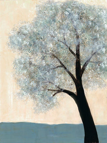 Dawning Tree 1 White Modern Wood Framed Art Print with Double Matting by Charest, Doris